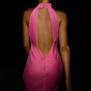 Meshki Claire Pink Satin Dress